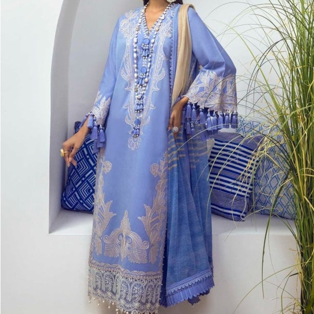 SOLD! SANA SAFINAZ periwinkle color BRAND NEW 3 piece dress